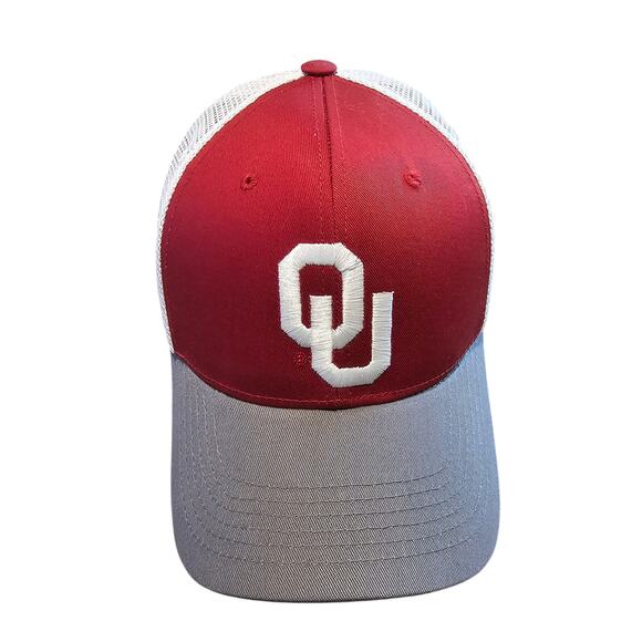 Oklahoma University Snapback Hat Cap Red Gray OU Boomer Sooners NCAA SEC Preppy - Picture 1 of 14